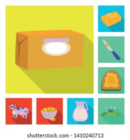 Vector illustration of creamy and product icon. Collection of creamy and farm stock vector illustration.
