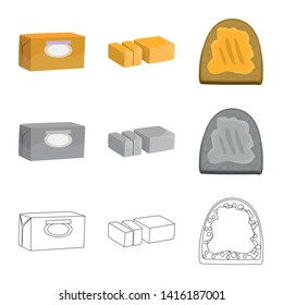 Vector illustration of creamy and product icon. Collection of creamy and farm vector icon for stock.
