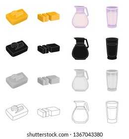 Vector illustration of creamy and product logo. Set of creamy and farm stock vector illustration.