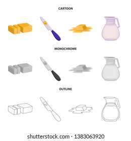 Vector illustration of creamy and product sign. Set of creamy and farm vector icon for stock.