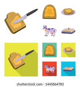 Vector illustration of creamy and product sign. Set of creamy and farm vector icon for stock.