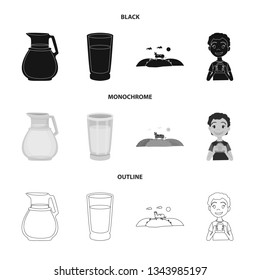 Vector illustration of creamy and product symbol. Collection of creamy and farm vector icon for stock.