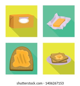 Vector illustration of creamy and product symbol. Collection of creamy and farm stock vector illustration.