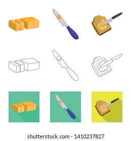 Vector illustration of creamy and product symbol. Set of creamy and farm vector icon for stock.