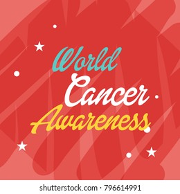Vector illustration of a Creative Abstract Background for World Cancer Day Awareness with Ribbon.