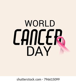 Vector illustration of a Creative Abstract Background for World Cancer Day Awareness with Ribbon.