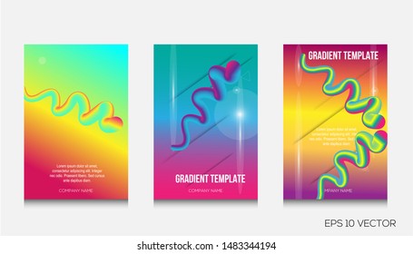 Vector Illustration of Creative background design with fluid colorful shapes. Trendy color gradients.