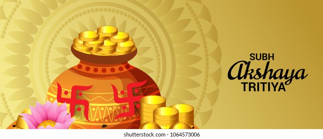 Vector illustration of a Creative Background For Festival Of Akshaya Tritiya Celebration.