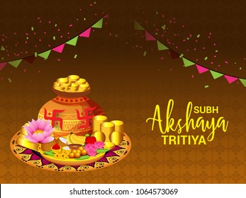 Vector illustration of a Creative Background For Festival Of Akshaya Tritiya Celebration.