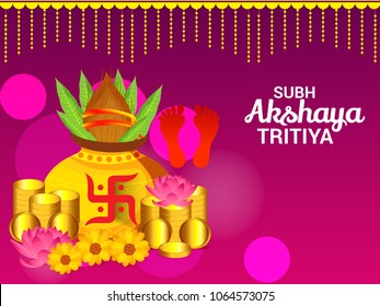 Vector illustration of a Creative Background For Festival Of Akshaya Tritiya Celebration.