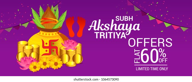 Vector illustration of a Creative Background For Festival Of Akshaya Tritiya Celebration.