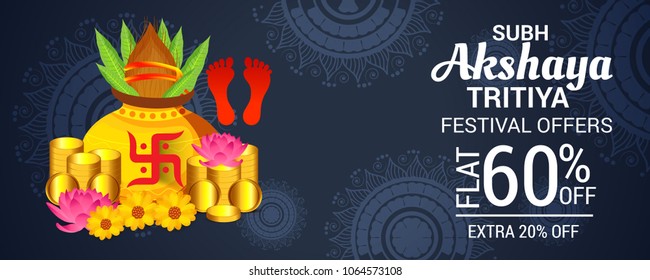 Vector illustration of a Creative Background For Festival Of Akshaya Tritiya Celebration.