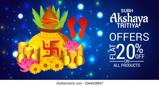 Vector illustration of a Creative Background For Festival Of Akshaya Tritiya Celebration.