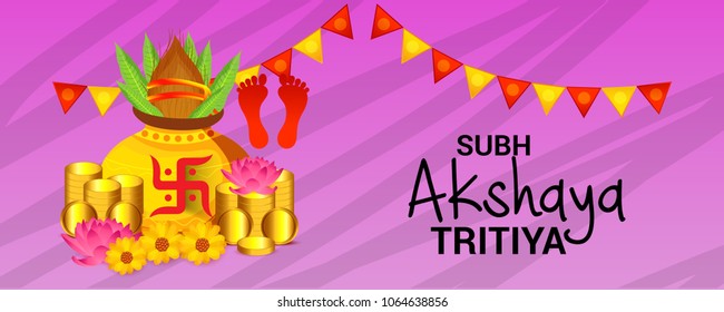 Vector illustration of a Creative Background For Festival Of Akshaya Tritiya Celebration.
