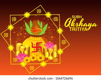 Vector illustration of a Creative Background For Festival Of Akshaya Tritiya Celebration.