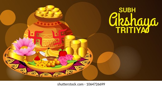 Vector illustration of a Creative Background For Festival Of Akshaya Tritiya Celebration.