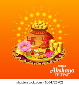 Vector illustration of a Creative Background For Festival Of Akshaya Tritiya Celebration.