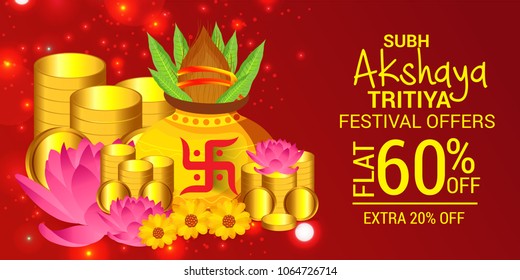 Vector illustration of a Creative Background For Festival Of Akshaya Tritiya Celebration.