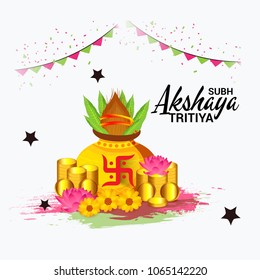 Vector illustration of a Creative Background For Festival Of Akshaya Tritiya Celebration.