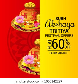 Vector illustration of a Creative Background For Festival Of Akshaya Tritiya Celebration.