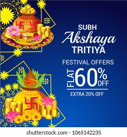 Vector illustration of a Creative Background For Festival Of Akshaya Tritiya Celebration.