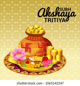 Vector illustration of a Creative Background For Festival Of Akshaya Tritiya Celebration.