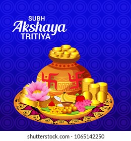 Vector illustration of a Creative Background For Festival Of Akshaya Tritiya Celebration.