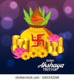 Vector illustration of a Creative Background For Festival Of Akshaya Tritiya Celebration.