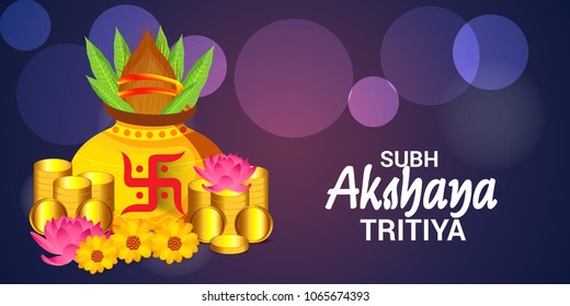 Vector illustration of a Creative Background For Festival Of Akshaya Tritiya Celebration.