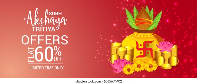 Vector illustration of a Creative Background For Festival Of Akshaya Tritiya Celebration.