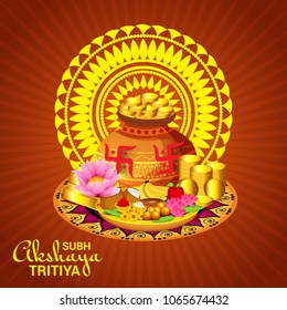 Vector illustration of a Creative Background For Festival Of Akshaya Tritiya Celebration.