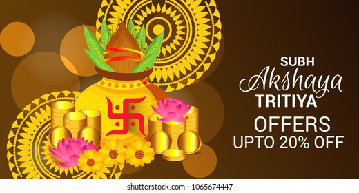 Vector illustration of a Creative Background For Festival Of Akshaya Tritiya Celebration.