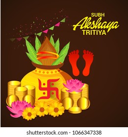 Vector illustration of a Creative Background For Festival Of Akshaya Tritiya Celebration.