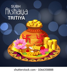 Vector illustration of a Creative Background For Festival Of Akshaya Tritiya Celebration.