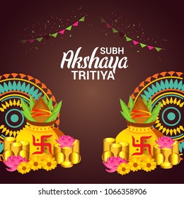 Vector illustration of a Creative Background For Festival Of Akshaya Tritiya Celebration.