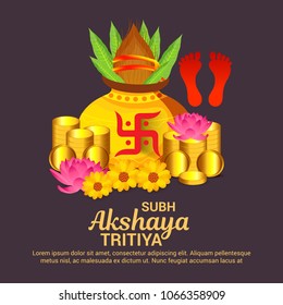 Vector illustration of a Creative Background For Festival Of Akshaya Tritiya Celebration.