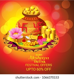 Vector illustration of a Creative Background For Festival Of Akshaya Tritiya Celebration.