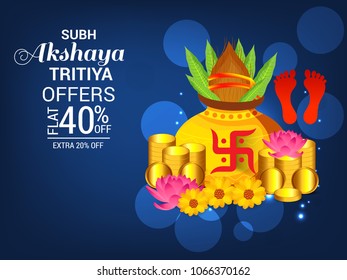 Vector illustration of a Creative Background For Festival Of Akshaya Tritiya Celebration.