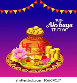 Vector illustration of a Creative Background For Festival Of Akshaya Tritiya Celebration.