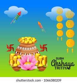 Vector illustration of a Creative Background For Festival Of Akshaya Tritiya Celebration.