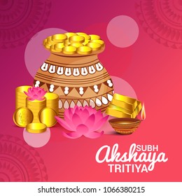 Vector illustration of a Creative Background For Festival Of Akshaya Tritiya Celebration.