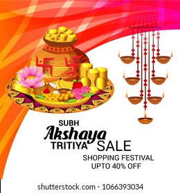 Vector illustration of a Creative Background For Festival Of Akshaya Tritiya Celebration.