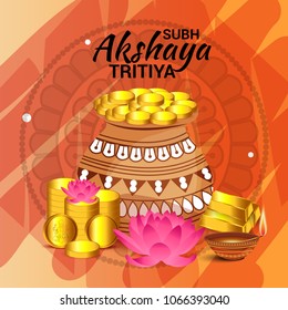 Vector illustration of a Creative Background For Festival Of Akshaya Tritiya Celebration.