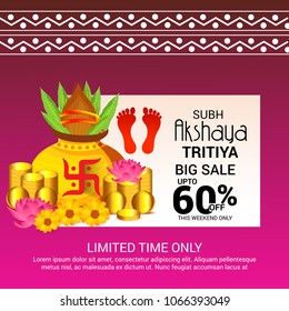 Vector illustration of a Creative Background For Festival Of Akshaya Tritiya Celebration.