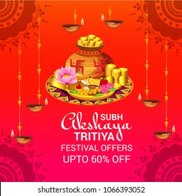 Vector illustration of a Creative Background For Festival Of Akshaya Tritiya Celebration.