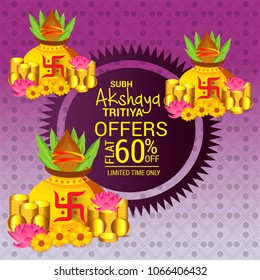 Vector illustration of a Creative Background For Festival Of Akshaya Tritiya Celebration.