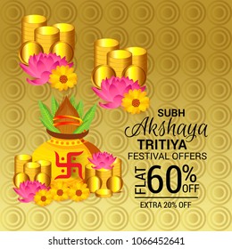 Vector illustration of a Creative Background For Festival Of Akshaya Tritiya Celebration.