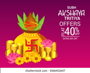 Vector illustration of a Creative Background For Festival Of Akshaya Tritiya Celebration.