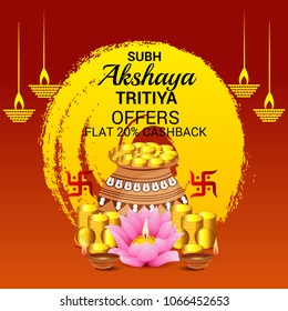 Vector illustration of a Creative Background For Festival Of Akshaya Tritiya Celebration.