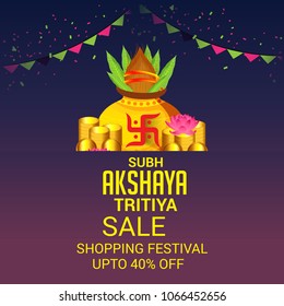 Vector illustration of a Creative Background For Festival Of Akshaya Tritiya Celebration.